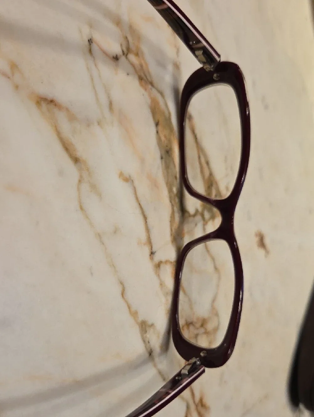 Designer Prada Burgundy Rectangular Eyeglass Frames